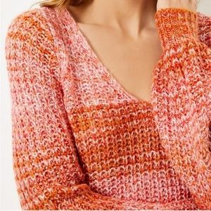LOFT NWT V Neck Striped Sweater